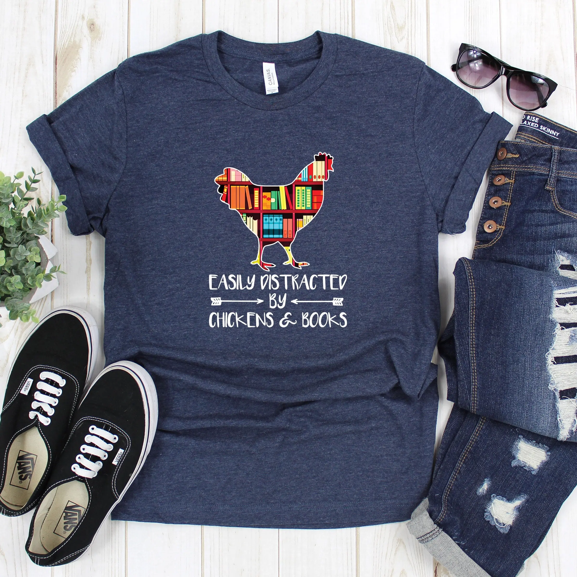 Chicken And Books Shirt (Youth) - Image 5