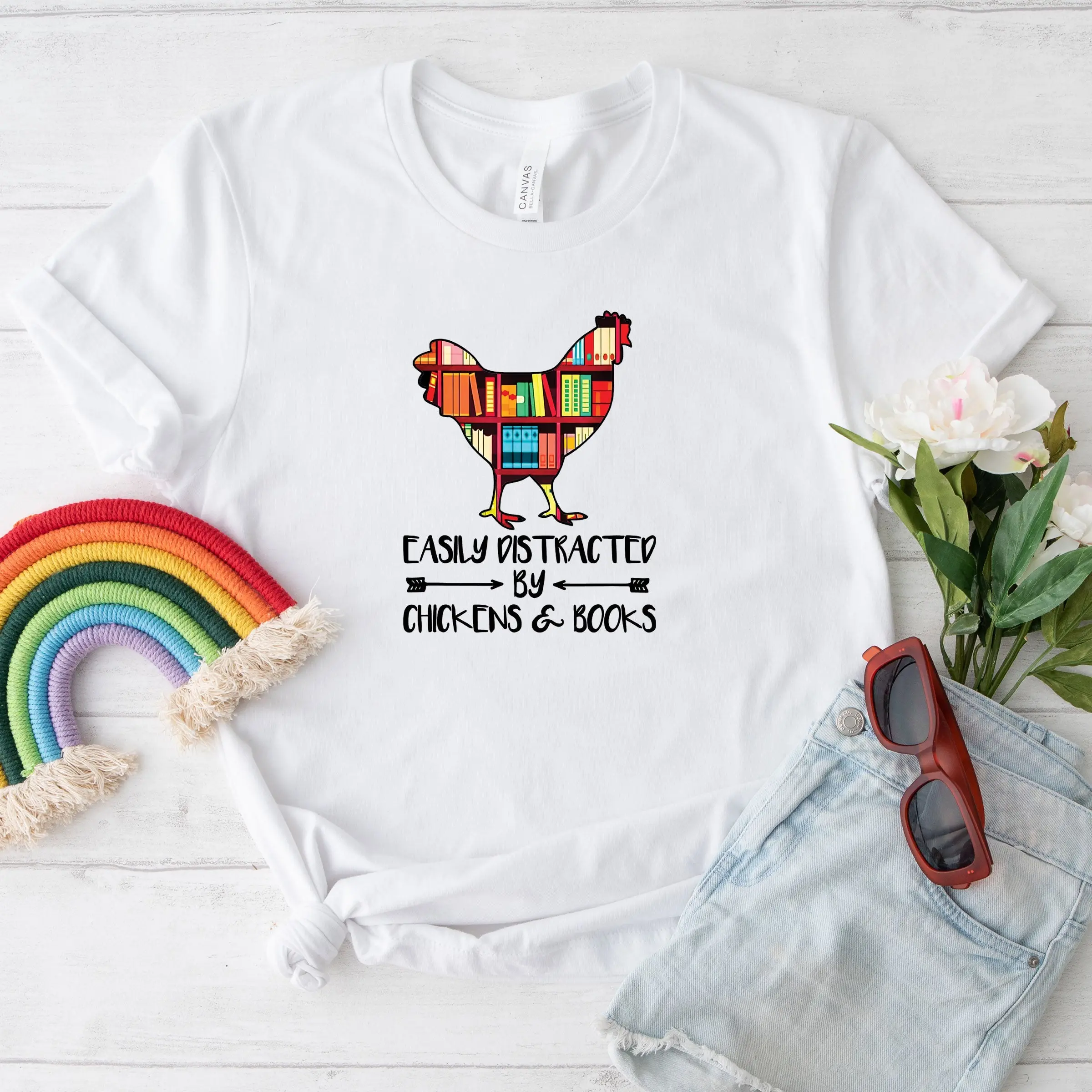 Chicken And Books Shirt (Youth) - Image 7